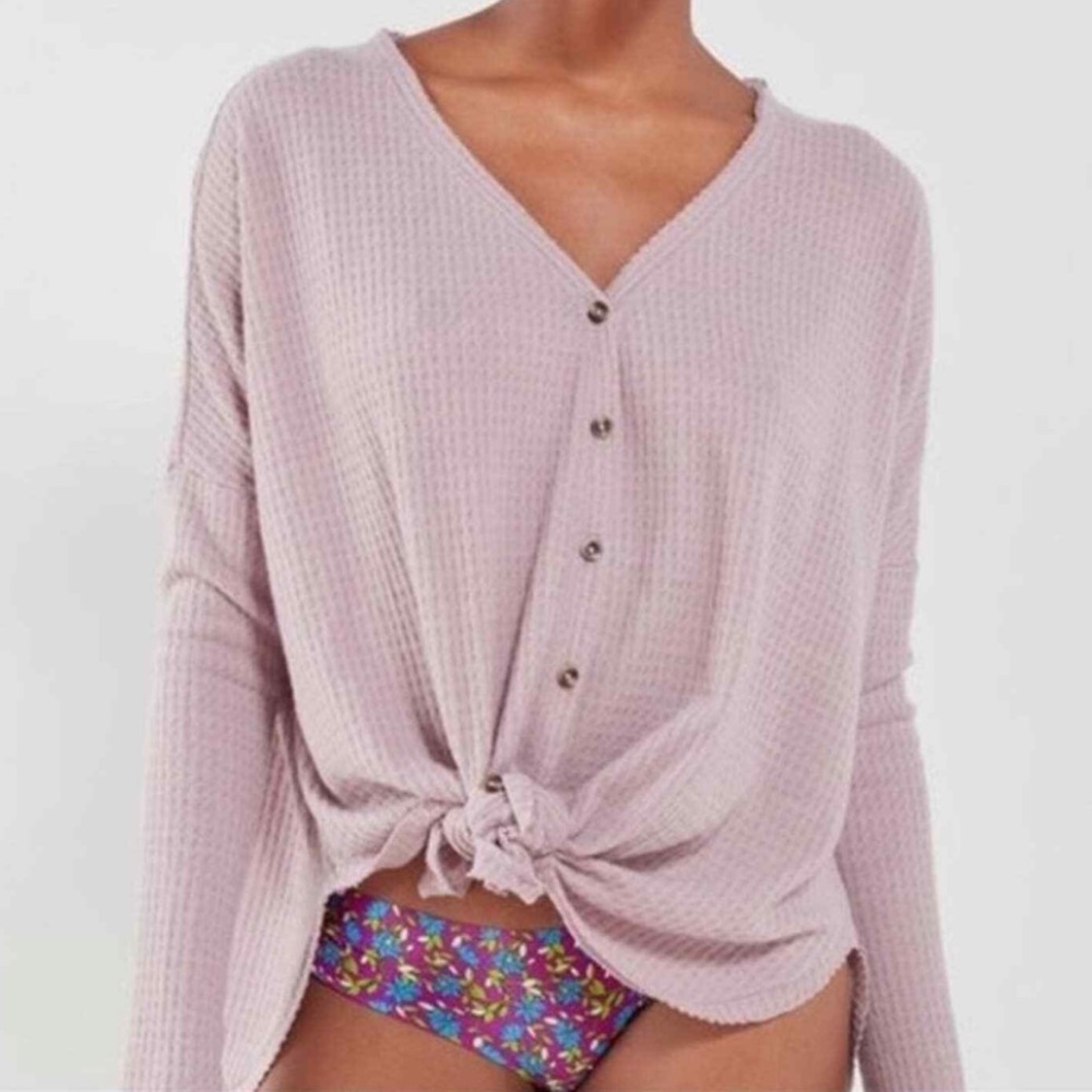Urban outfitters Out From Under Jojo Oversized Thermal Button-Front Top medium